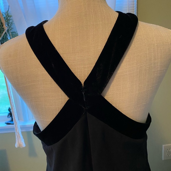 Beautiful Ann Taylor dress with black velvet trim. Size 10 - Picture 3 of 5